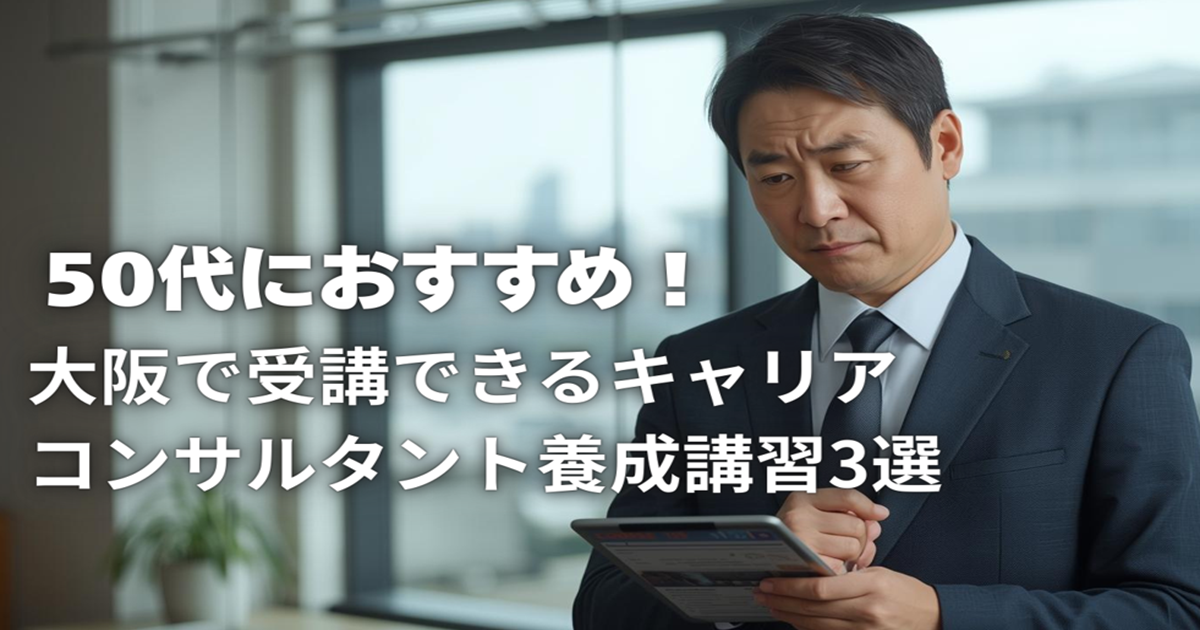 50代におすすめ！大阪で受講できるキャリアコンサルタント養成講習